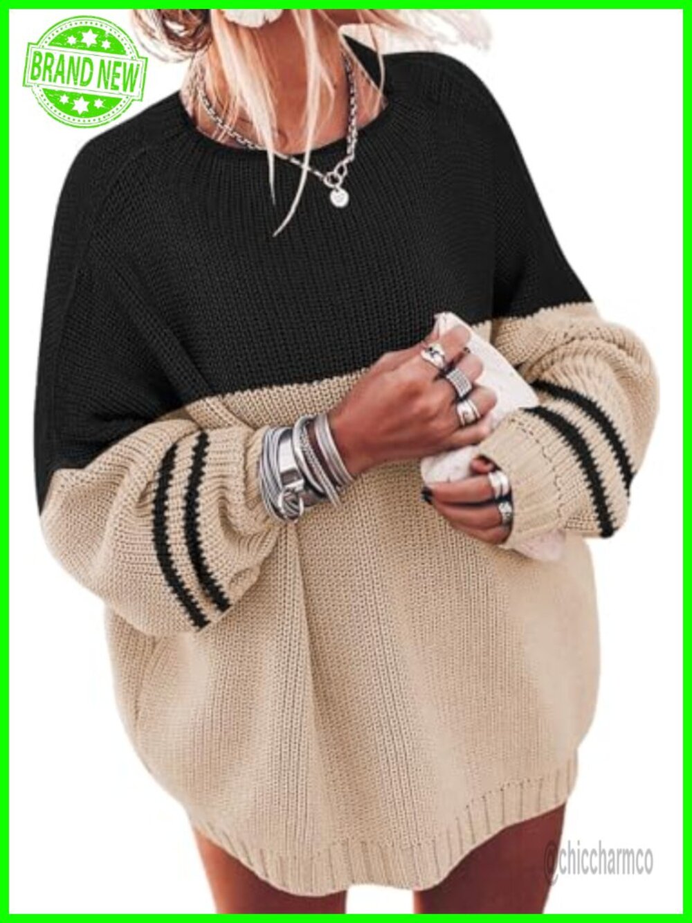 Oversized Chunky Knit Sweater Women's Mock Neck Batwing Pullover
